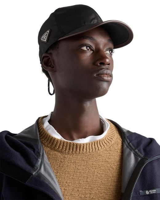 Prada Black Speedrock Re-Nylon Baseball Cap for men