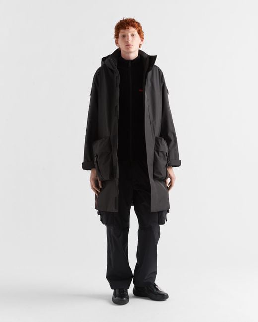 Prada Black Recycled Technical Fabric Raincoat for men