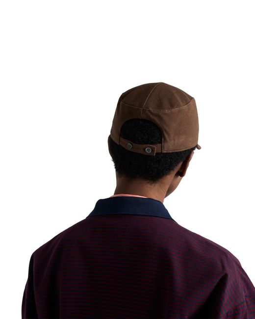 Prada Brown Old Piqué Baseball Cap, Ebony