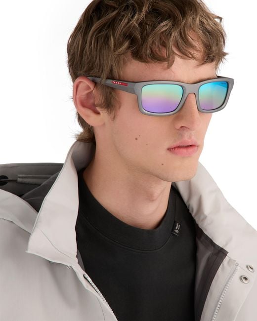 Prada Blue Linea Rossa Sunglasses for men