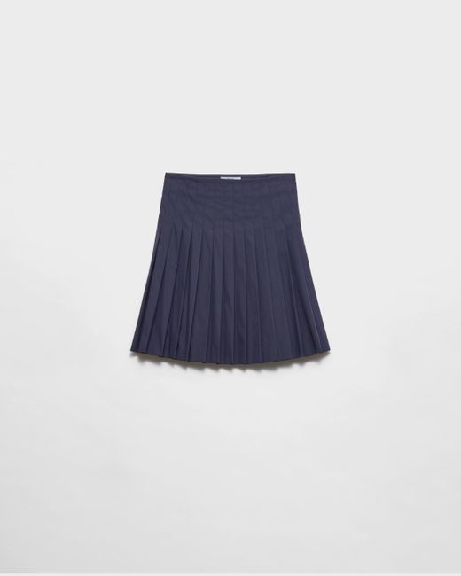 Prada Blue Pleated Poplin Skirt