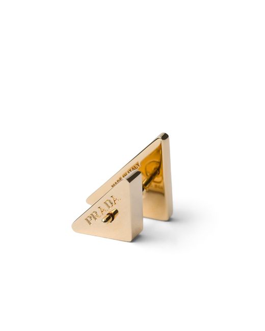 Prada White Enameled Metal Earrings