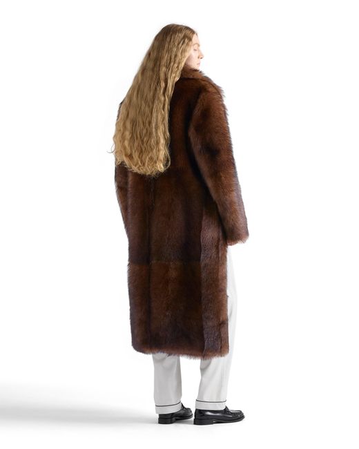 Prada Brown Shearling Coat