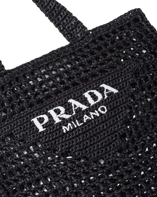 Prada Black Crochet Tote Bag