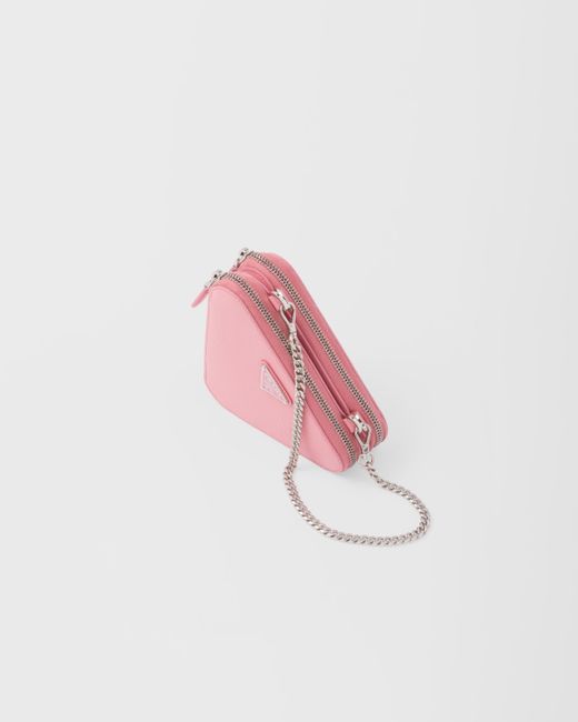 Prada Pink Saffiano Leather Mini Pouch