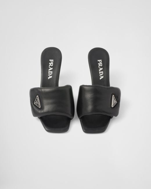 Prada Black Soft Padded Nappa Sandals