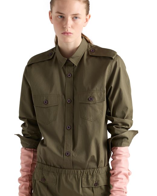 Prada Green Cotton Poplin Shirt, Forest