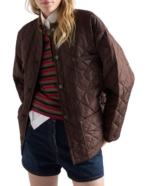 Prada Brown Lightweight, Quilted Re-Nylon Jacket