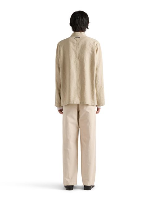 Prada Natural Single-Breasted Linen Jacket for men