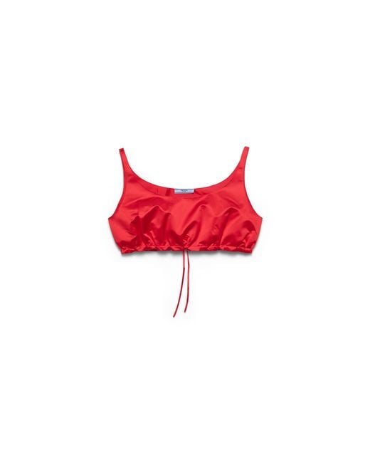 Prada Red Duchesse Crop Top