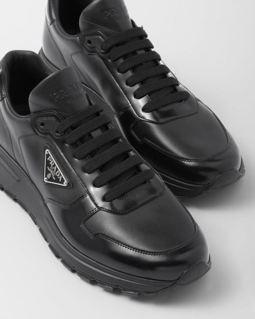 Prada Black Leather Sneakers for men