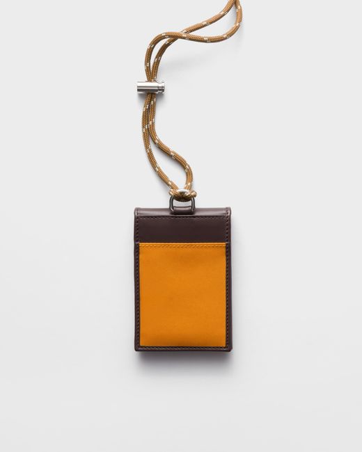 Porte-Cartes Speedrock En Re-Nylon Et Cuir Avec Bandoulière Prada pour homme en coloris White