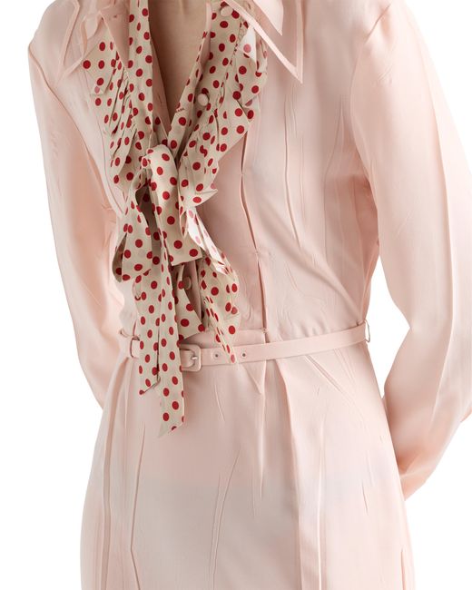 Prada Pink Embroidered Marocain Dress