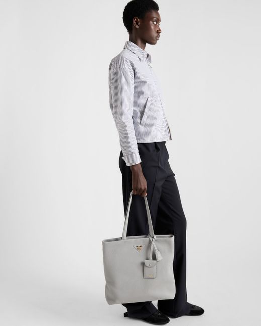 Borsa Shopping Large di Prada in Gray