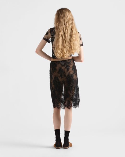 Prada Black Lace Top