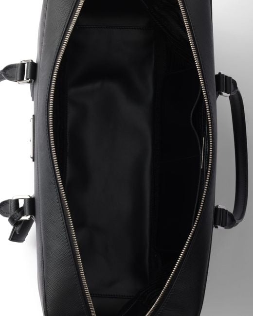 Prada Black Saffiano Leather Work Bag for men