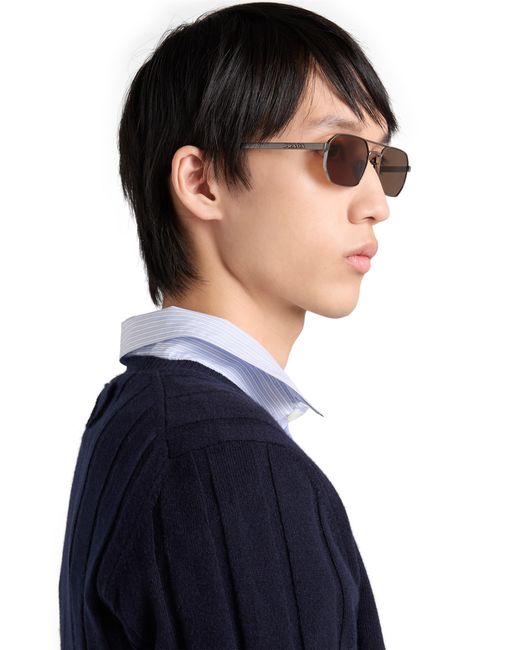 Prada White Sunglasses With Logo for men