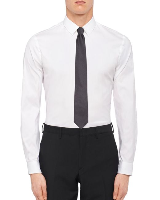 Prada White Satin Tie for men