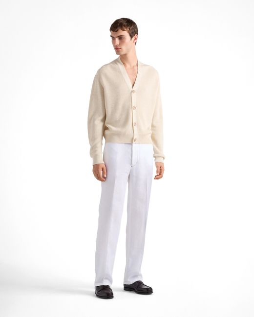 Prada White Linen Pants for men