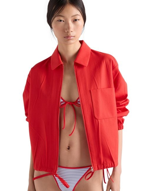 Prada Pink Interlock Jersey Bikini Bottom, Periwinkle