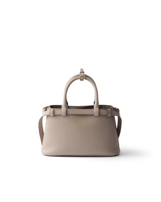 Prada Multicolor Buckle Small Leather Handbag With Double Belt