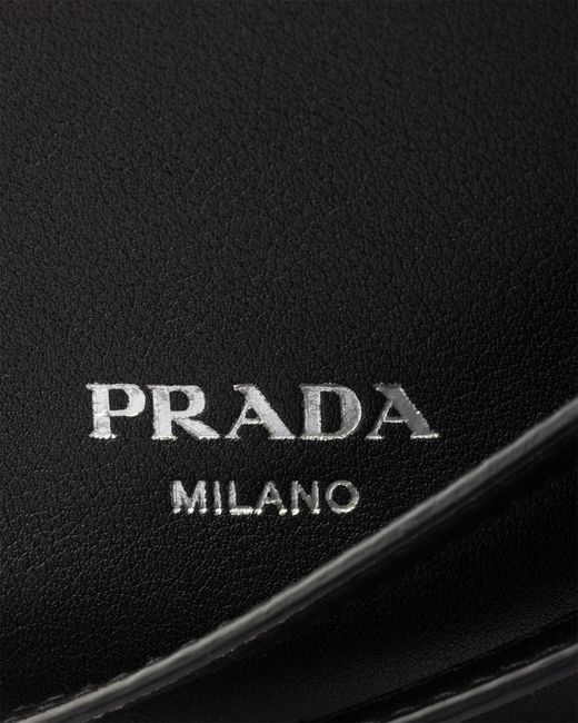 Prada Black Fold Large Leather Shoulder Bag