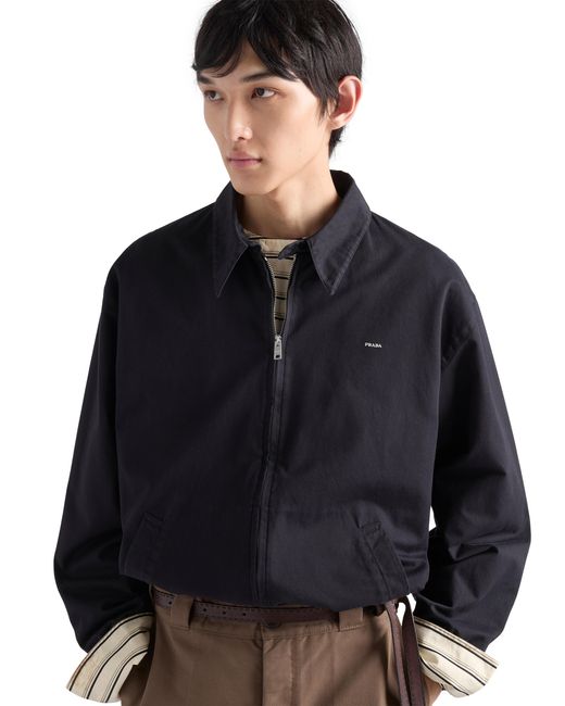 Prada Blue Cotton Jacket for men