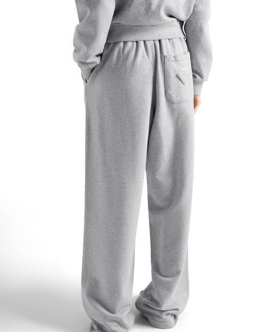 Prada Gray Cotton Fleece Joggers