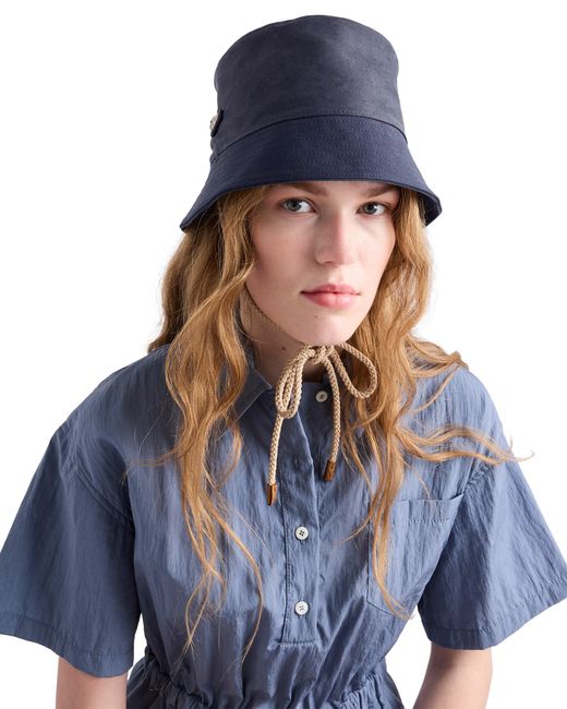 Prada Blue Cotton Bucket Hat