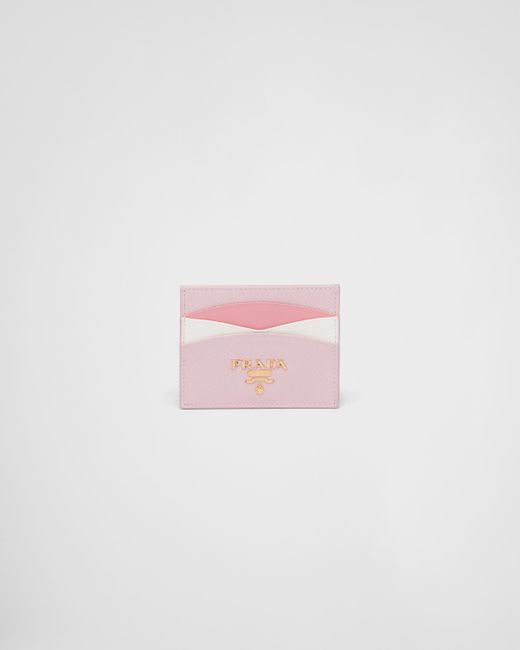 Prada Pink Saffiano Leather Card Holder