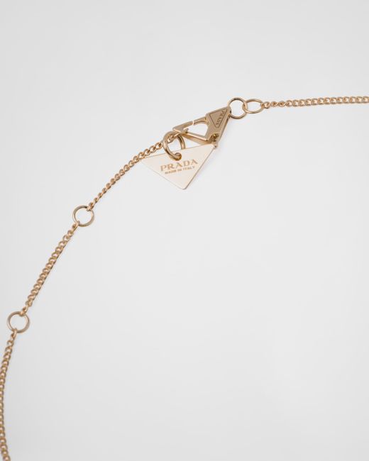 Prada White Eternal Cut-Out Pendant Necklace