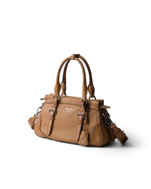 Prada Metallic Large Leather Tote Bag