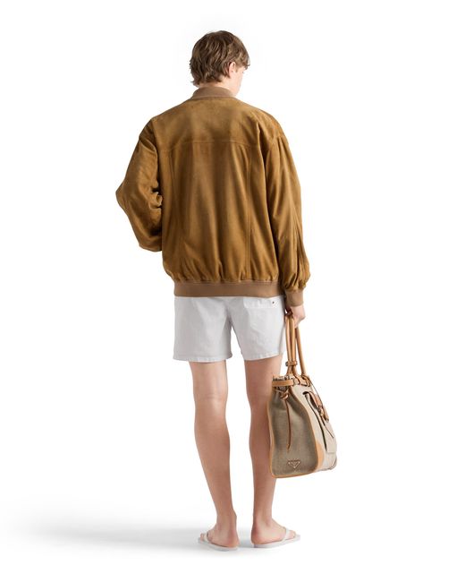 Prada Natural Suede Blouson Jacket for men