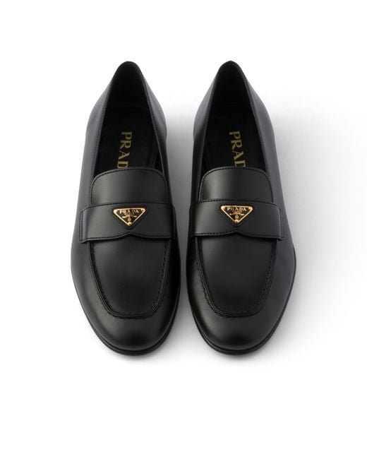 Prada Black Leather Loafers