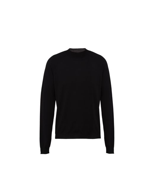 Jersey De Lana De Estambre Con Cuello Alto, Hombre, Talla Prada de hombre de color Black