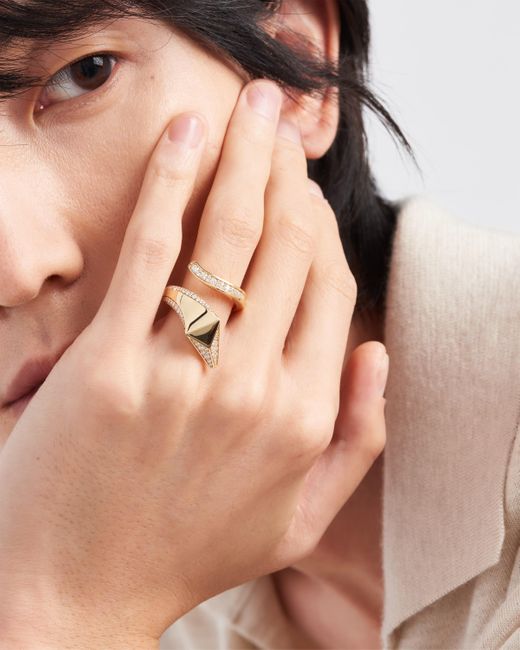 Prada White Eternal Schlangenring Aus Gelbgold Mit Diamanten