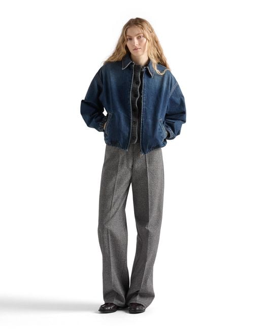 Prada Blue Washed Denim Blouson Jacket