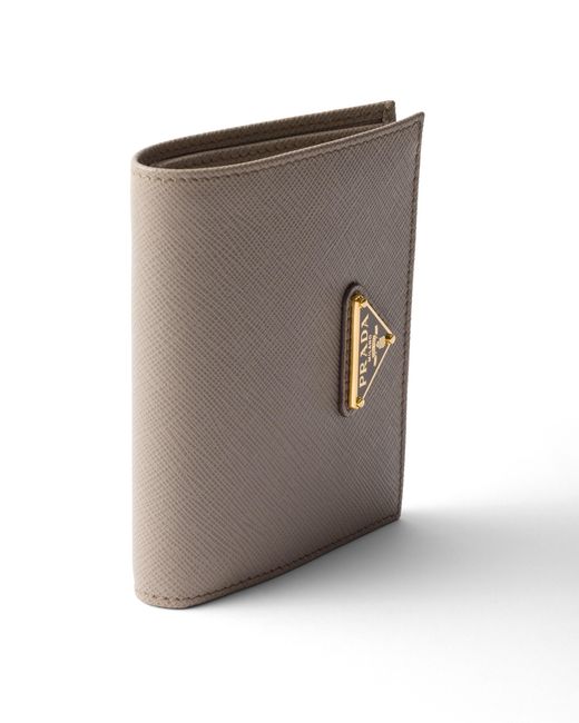 Prada White Small Saffiano Leather Wallet