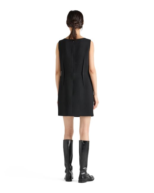 Prada Black Natté Fabric Mini-Dress
