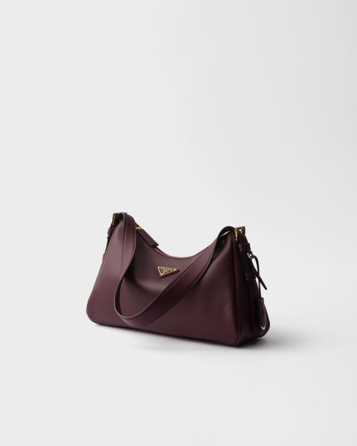 Prada Brown Aimée Medium Leather Shoulder Bag