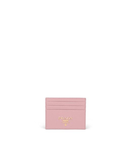 Prada Pink Saffiano Leather Card Holder