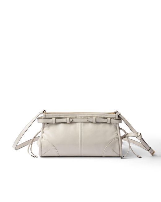 Prada Natural Bonnie Small Leather Shoulder Bag