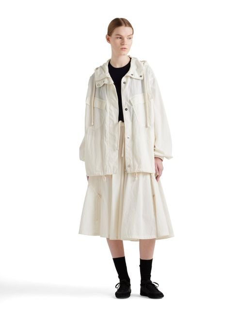Prada White Cotton-Blend Belted Jacket