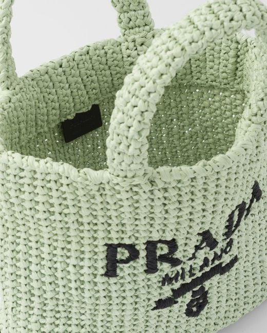 Petit Cabas En Crochet Prada en coloris Green