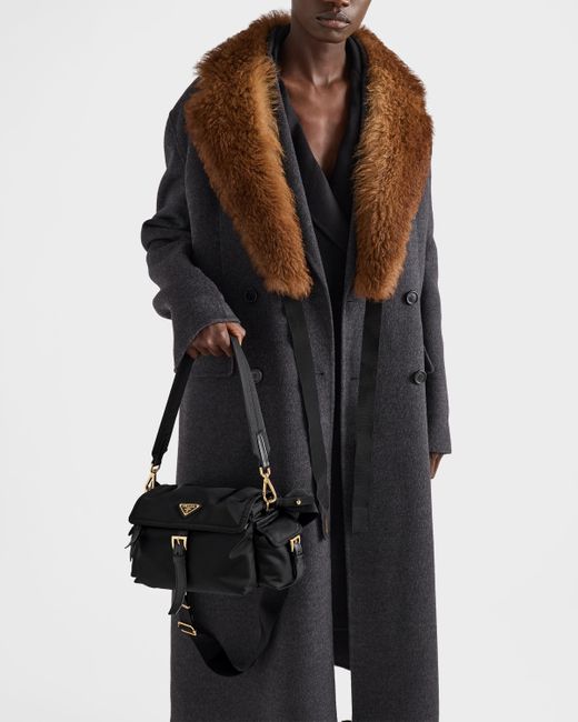 Prada Black Mittelgroße Explore Schultertasche Aus Re-Nylon