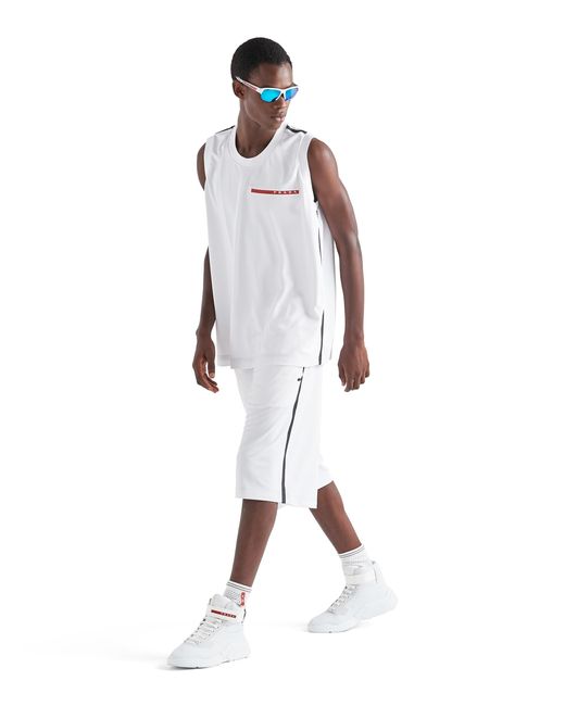 Prada White Piqué Tank Top for men