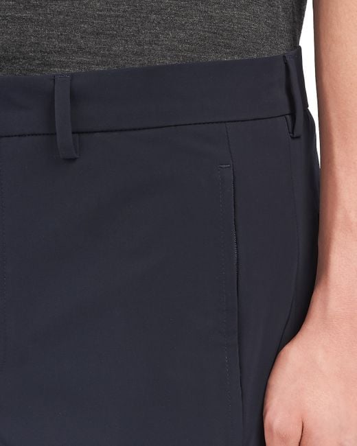 Prada Blue Light Stretch Technical Fabric Trousers for men