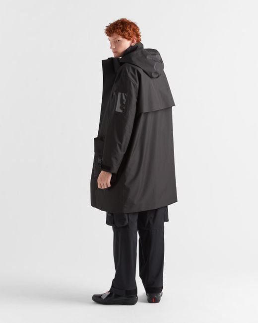 Prada Black Recycled Technical Fabric Raincoat for men