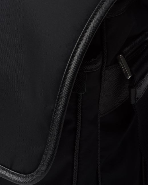 Prada Black Re-nylon And Saffiano Leather Shoulder Bag for men