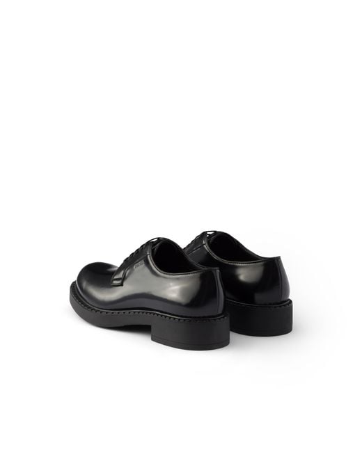Scarpe Stringate Chocolate di Prada in Black da Uomo